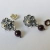 Sterling Silver Dutch Jewellery Earrings 0.39 inches (10mm) with Garnet - Image 8