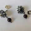 Sterling Silver Dutch Jewellery Earrings 0.39 inches (10mm) with Garnet - Image 7