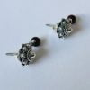 Sterling Silver Dutch Jewellery Earrings 0.39 inches (10mm) with Garnet - Image 4