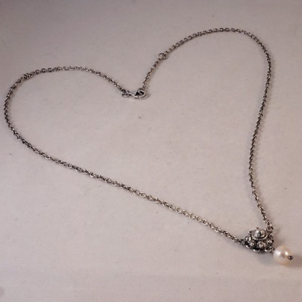 Silver Necklace with Zeeland knoop 10mm with Pearl - Image 7