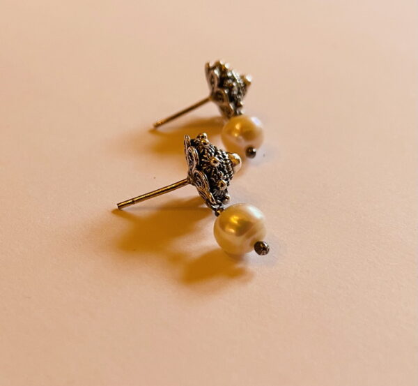 10mm Zeeuwse knoop Stud Earrings with Pearl - Image 5
