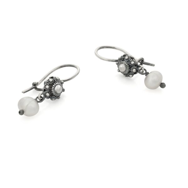 6mm Zeeuwse Knop Oorhangers met Parel - Afbeelding 2