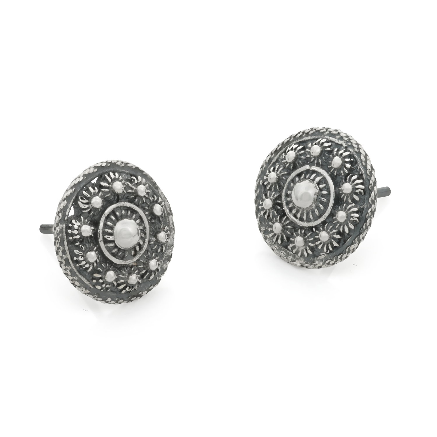 Zilveren Goese Knop Oorknoppen 10mm