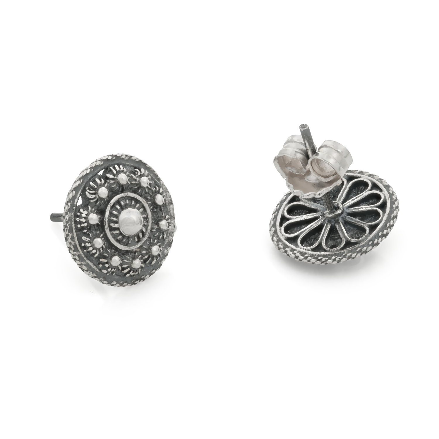 Zilveren Goese Knop Oorknoppen 10mm - Afbeelding 2