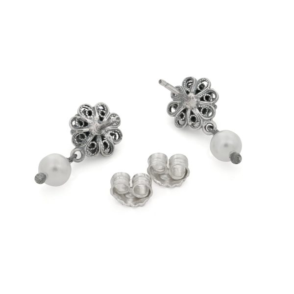 8mm Zeeuwse Knop Oorstekers met Parel - Afbeelding 3