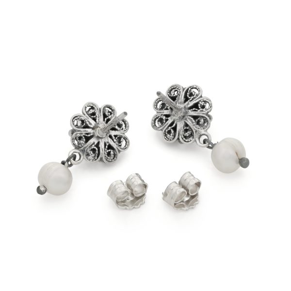 12mm Zeeuwse knoop Earrings with Pearl - Image 3