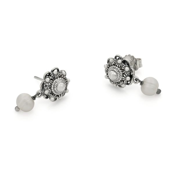 12mm Zeeuwse knoop Earrings with Pearl - Image 2