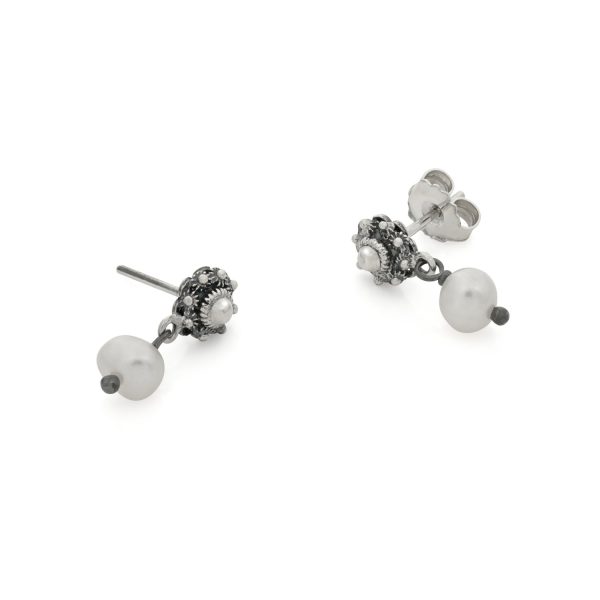 6mm Zeeuwse Knop Oorstekers met Parel - Afbeelding 2