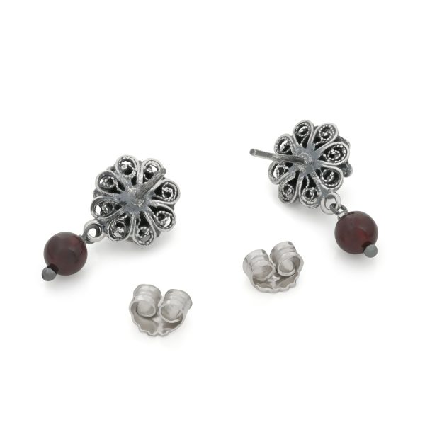 10mm Zeeuwse Knop Oorstekers met Granaat - Afbeelding 3