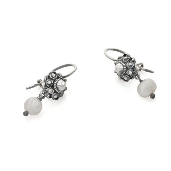8mm Zeeuwse Knop Oorhangers met Parel - Afbeelding 2